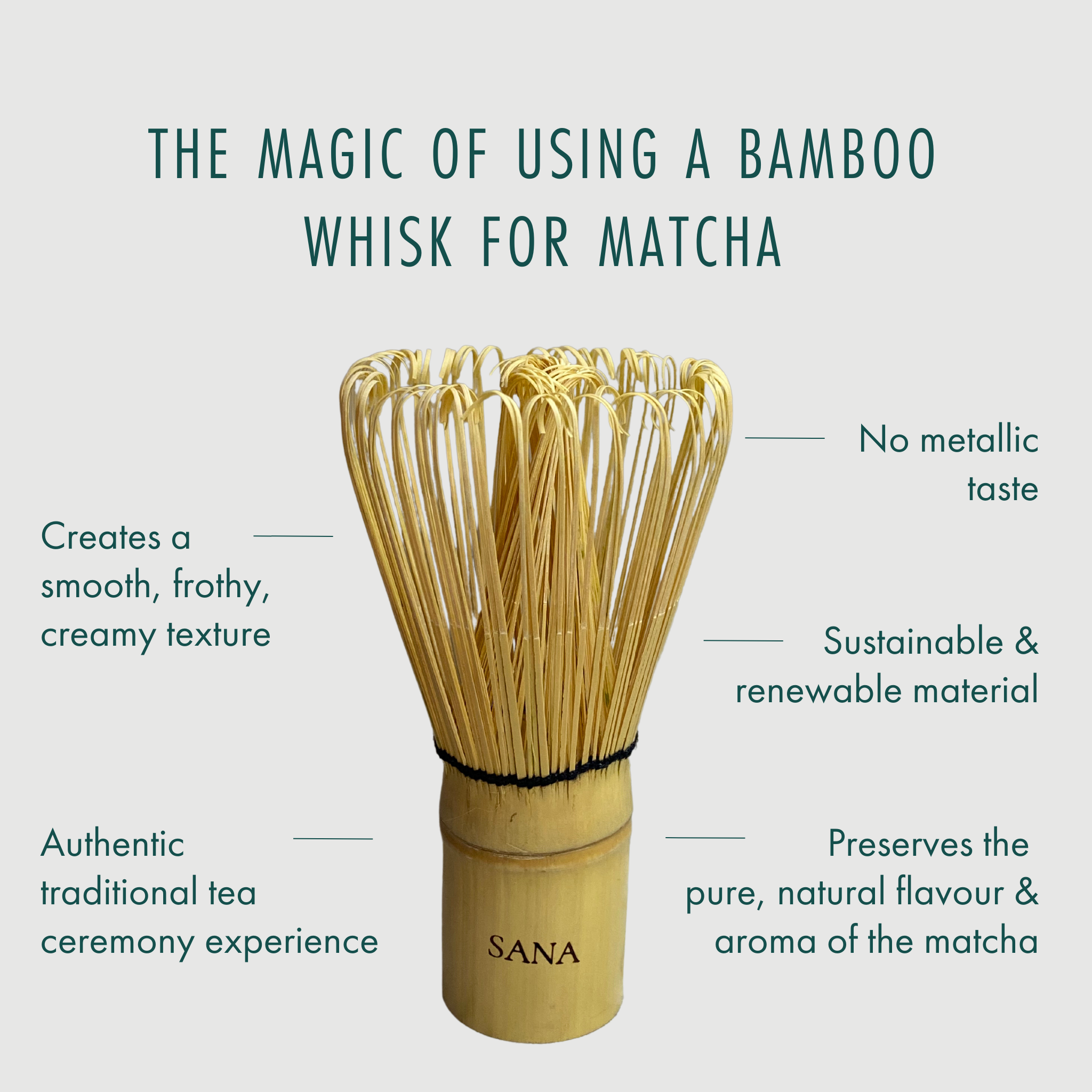 SANA Bamboo Matcha Whisk (100 prong)