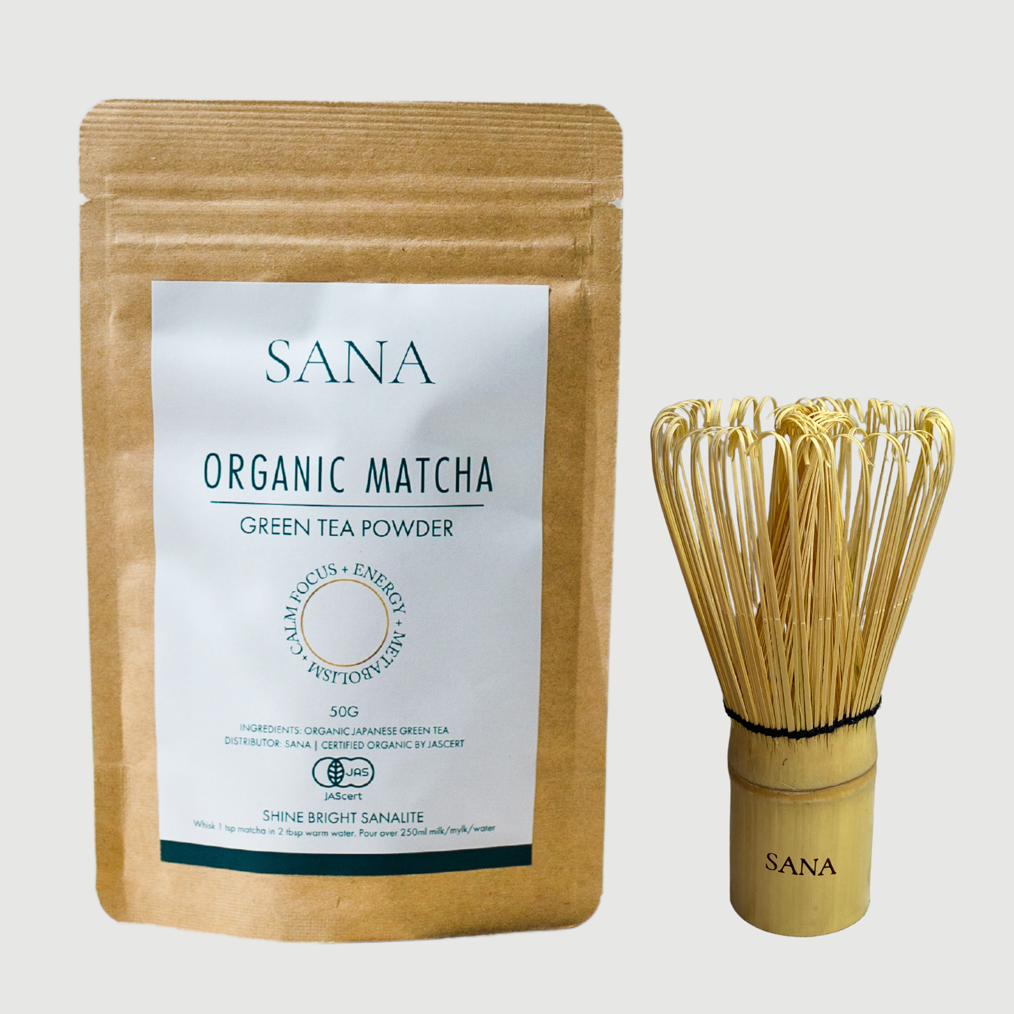 SANA Organic Matcha + Bamboo Whisk Set